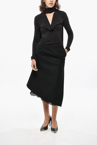 Wool A-Line Skirt with Chiffon Petticoat