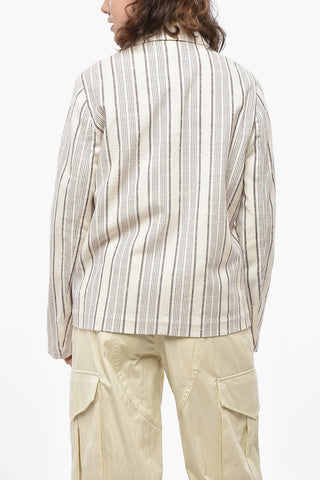 Wool-Blend Blazer ABEILLE with Bayadere Pattern