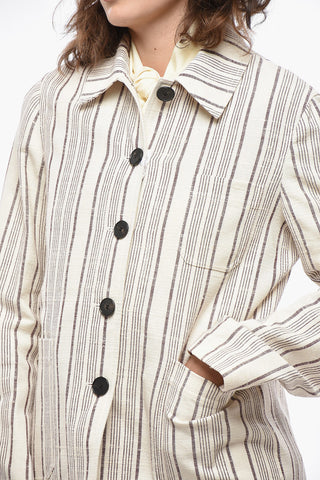 Wool-Blend Blazer ABEILLE with Bayadere Pattern