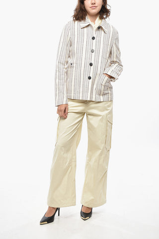 Wool-Blend Blazer ABEILLE with Bayadere Pattern
