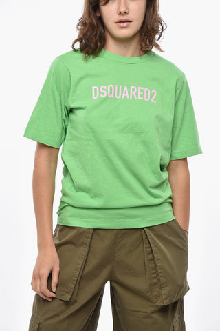 Solid Crew Neck T-Shirt EASY FIT with Contrast Logo