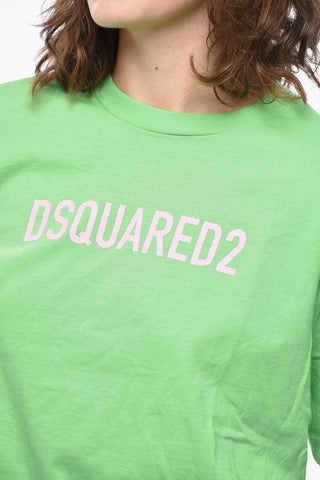 Solid Crew Neck T-Shirt EASY FIT with Contrast Logo