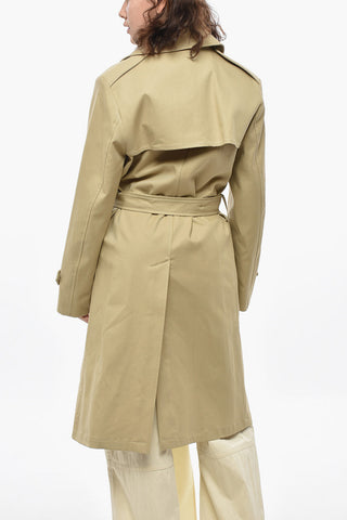 Double-breasted Cotton Trench Coat with Belt