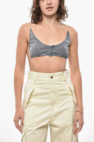 Faded Effect Bralette Top with Invisible Straps and Open Back