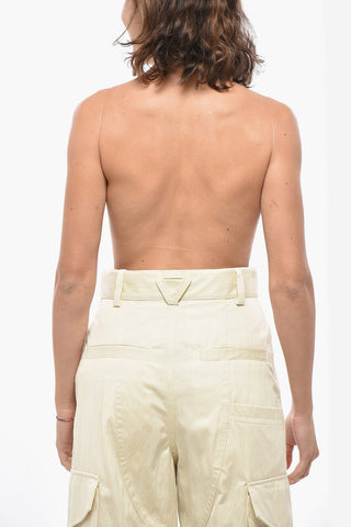 Faded Effect Bralette Top with Invisible Straps and Open Back