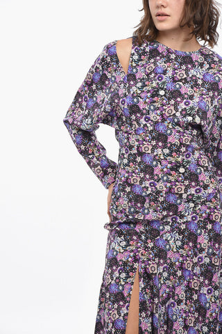 Silk-Blend SADLER Dress with Floral Print