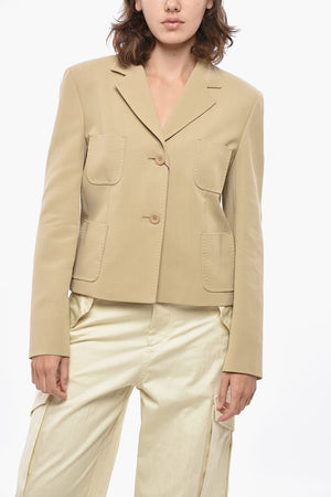 STUDIO Slim-Fit-Blazer CACAO mit aufgesetzten Taschen
