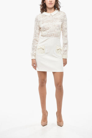 Mini Dress a Maniche Lunghe con Dettagli in Pizzo