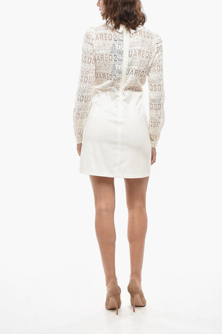 Mini Dress with Long Sleeves and Lace Details