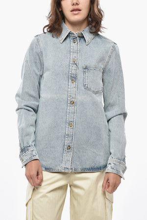 Overshirt aus Denim mit Tasche