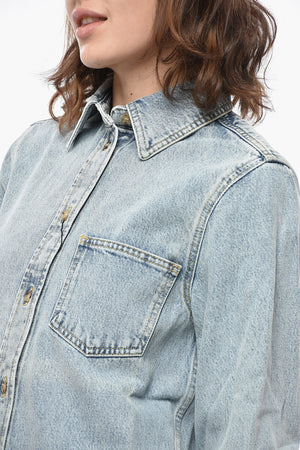 Overshirt aus Denim mit Tasche