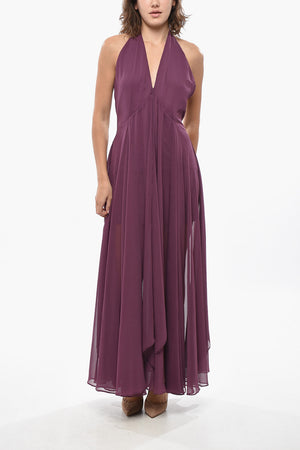 Slip Dress in Chiffon con Zip Posteriore