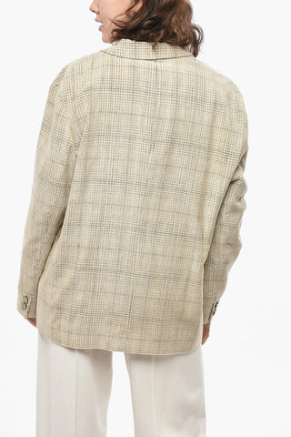 Blazer in Velour a Coste con Tasche a Filo