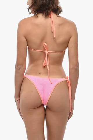 Dreieck-Bikini mit Wave-Muster und hohem Bund