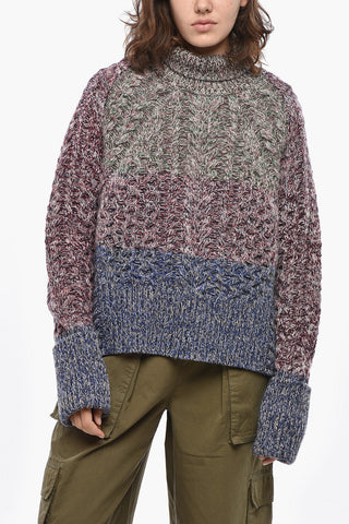 Maglia a Collo Alto MAGANE In Lana e Nylon Con Maniche Raglan