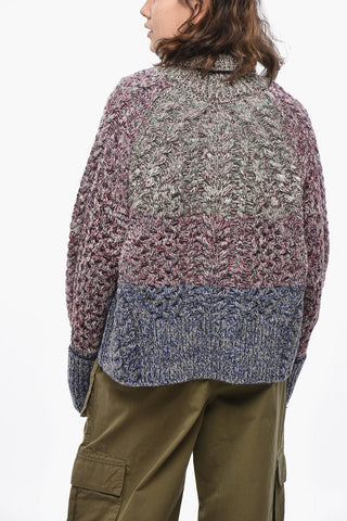Maglia a Collo Alto MAGANE In Lana e Nylon Con Maniche Raglan