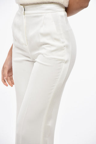 One-Pleat Palazzo Trousers with Satin Side Stripes