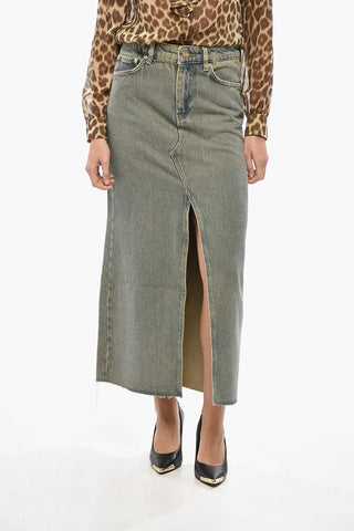 Denim Skirt with Maxi Front Split