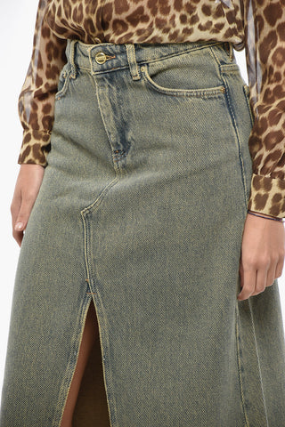 Denim Skirt with Maxi Front Split