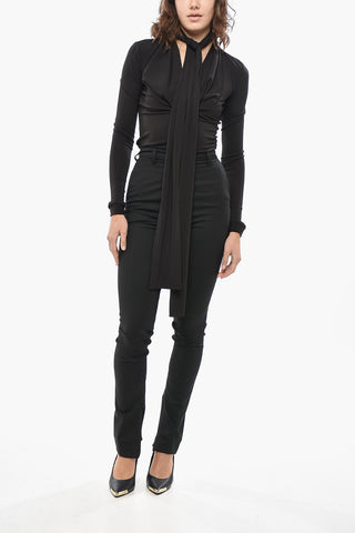 Wool Blend AMY Skinny Fit Pants with Ankle Zips