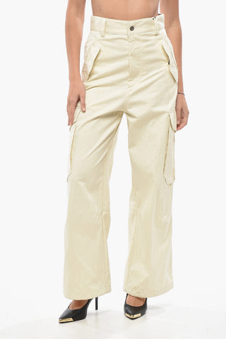 Cotton-Blend Cargo Pants with Drawstring Hem