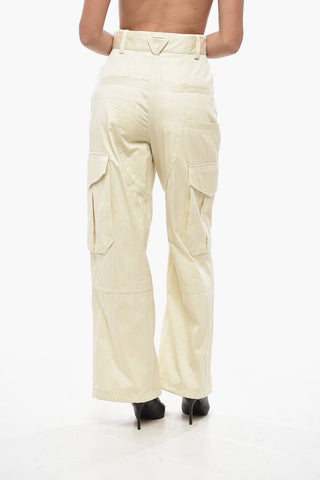 Cotton-Blend Cargo Pants with Drawstring Hem