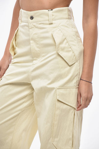 Cotton-Blend Cargo Pants with Drawstring Hem