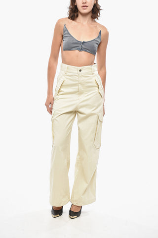 Cotton-Blend Cargo Pants with Drawstring Hem