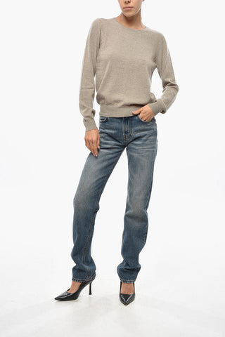 Rundhalspullover aus Schurwolle und Kaschmir