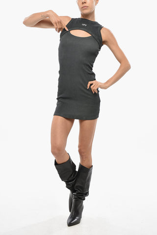 Mini-Kleid mit Double-Layer-Design und besticktem Logo