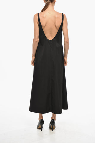 Midi-Kleid aus Popeline mit rückenfreiem Design
