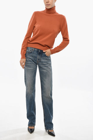 Virgin Wool and Cashmere Turtleneck Sweater