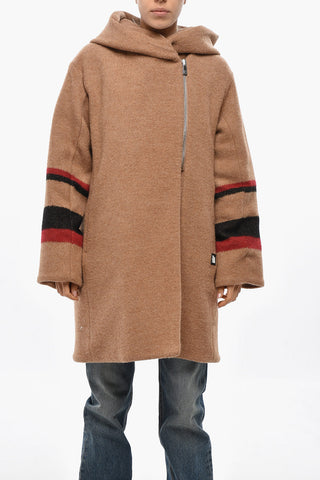 울 퀼팅 코트 BLANKET 비대칭 지퍼