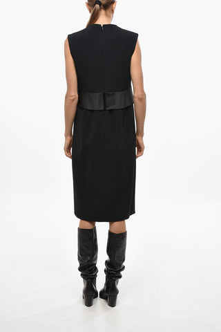 Sleeveless Midi Dress with Satin Detail