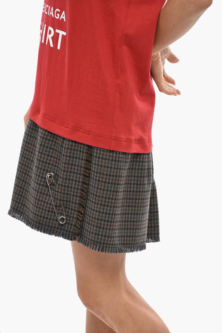 Tee Dress KEEP CALM mit plissiertem Rock in Karo