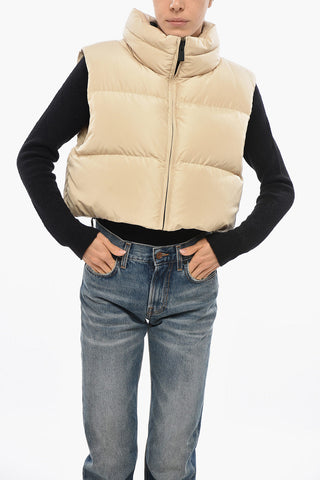 Piumino Crop Smanicato RAMON con Zip Frontale