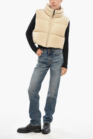 Piumino Crop Smanicato RAMON con Zip Frontale