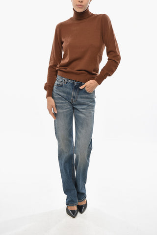Virgin Wool and Cashmere Turtleneck Sweater