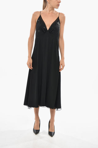 슬립 드레스 COMETA 자수와 크리스탈 장식