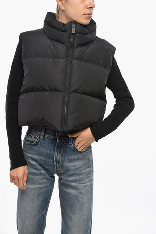 Piumino Crop Smanicato RAMON con Zip Frontale