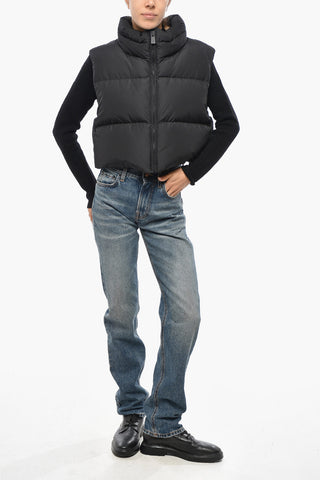Piumino Crop Smanicato RAMON con Zip Frontale