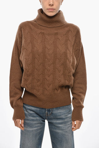 Cashmere Cable Knit Turtleneck Sweater