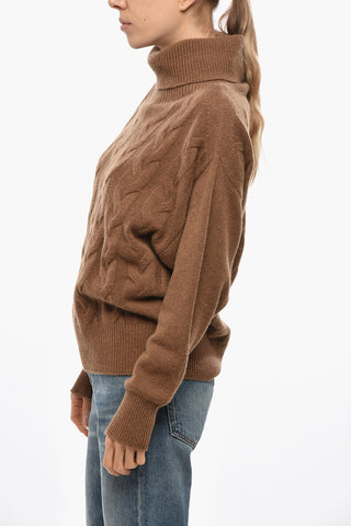 Cashmere Cable Knit Turtleneck Sweater
