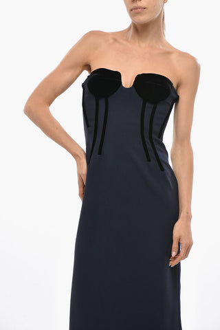 SPORTMAX Midi Sheath Dress ANEMONE with Velour Details