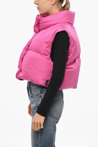 Ärmellose Crop-Daunenjacke RAMON mit verdeckter Knopfleiste