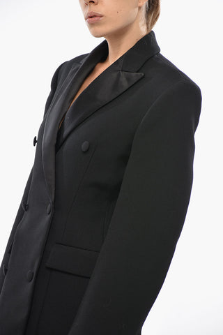 Blazer Dress Double-Breasted SCULPTED with Satin Details