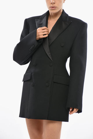 Blazer Dress Double-Breasted SCULPTED with Satin Details