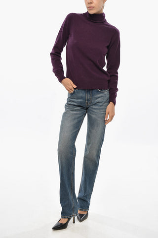 Mixed Cashmere Turtleneck Sweater