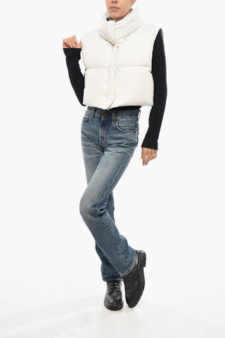 Ärmellose Crop-Daunenjacke RAMON mit verdeckter Knopfleiste