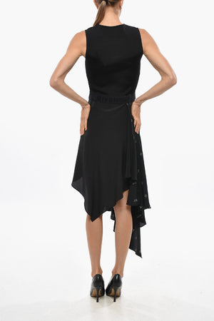 Asymmetrisches Kleid mit transparentem Seiden-Monogramm-Rock